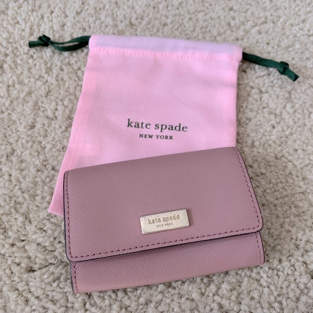 Kate Spade Mauve Pink Bifold Snap Wallet with Duster Bag